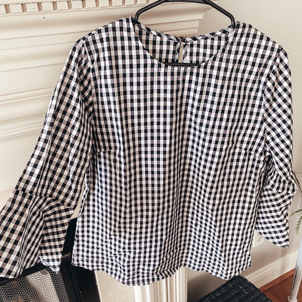 Black and White Gingham Top